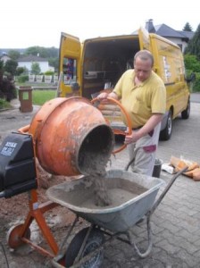 Betonmischung für die Betonplatte